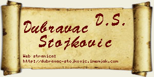 Dubravac Stojković vizit kartica